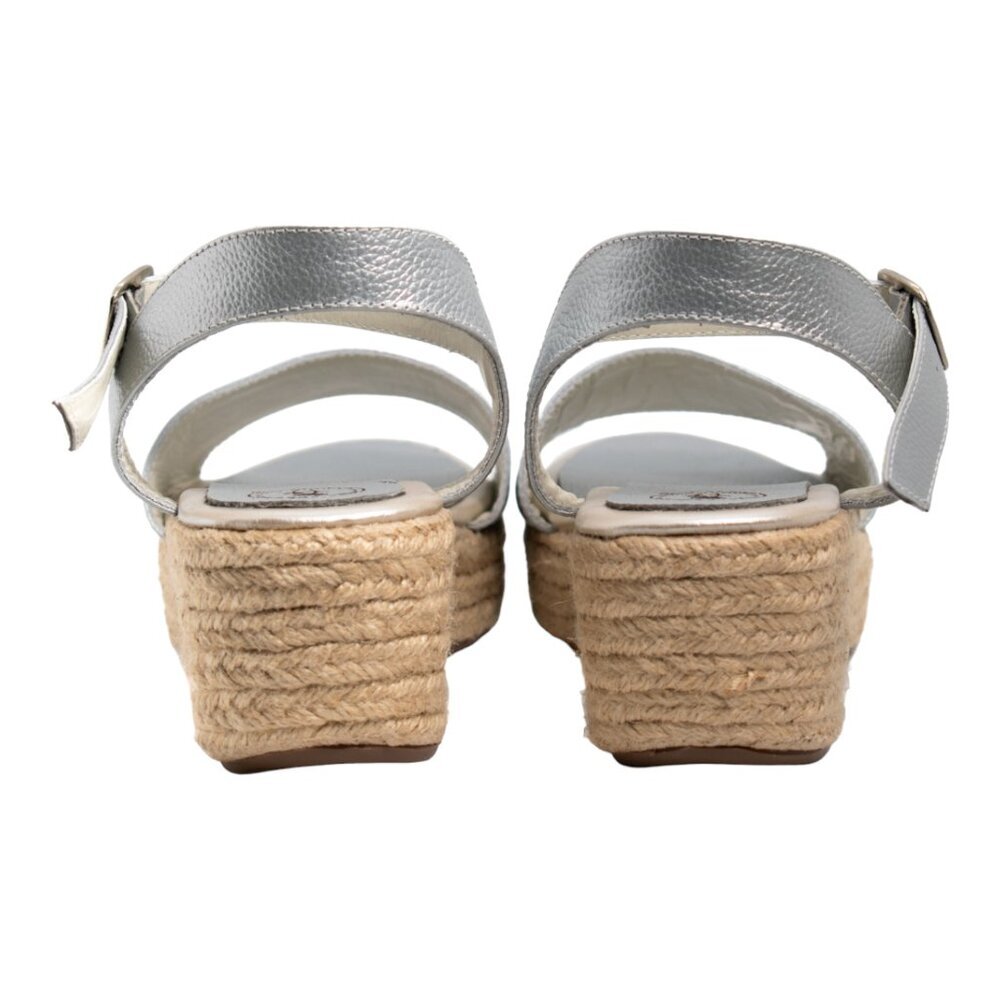 Two Pretty Girls Silver Espadrille Wedge Sandal - Picture 7 of 7